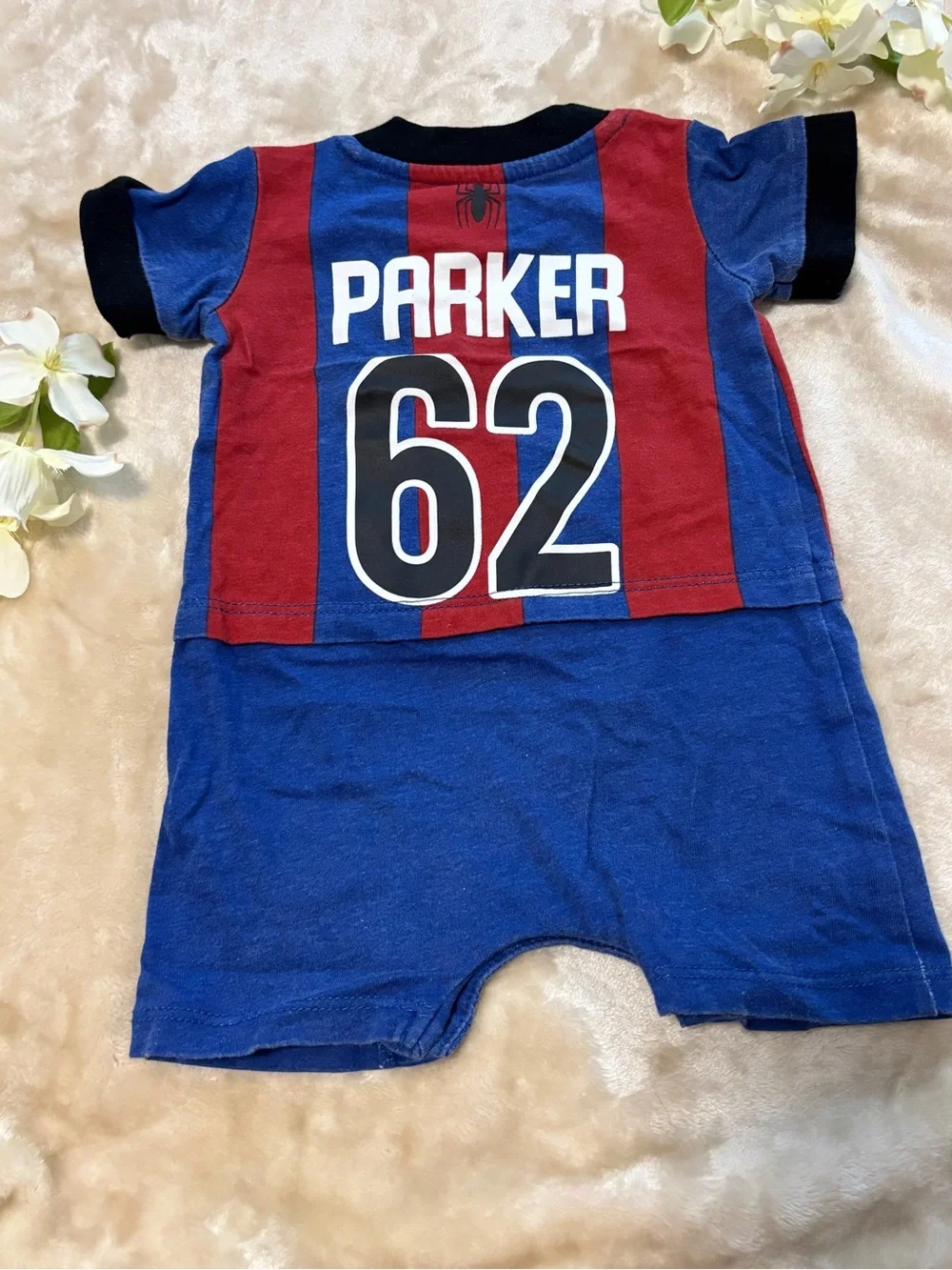 Marvel Spider-Man 100%Organic Cotton Infant Soccer One piece Boxlunch Exclusive